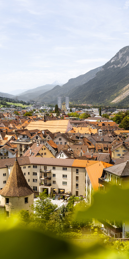 Stadtpanorama Chur (© Flavio Schlegel Sicht über die Altstadt Chur